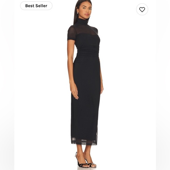 Amanda Uprichard - Dominique Midi Dress in Black - size small - Picture 2 of 6